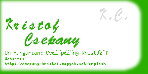 kristof csepany business card